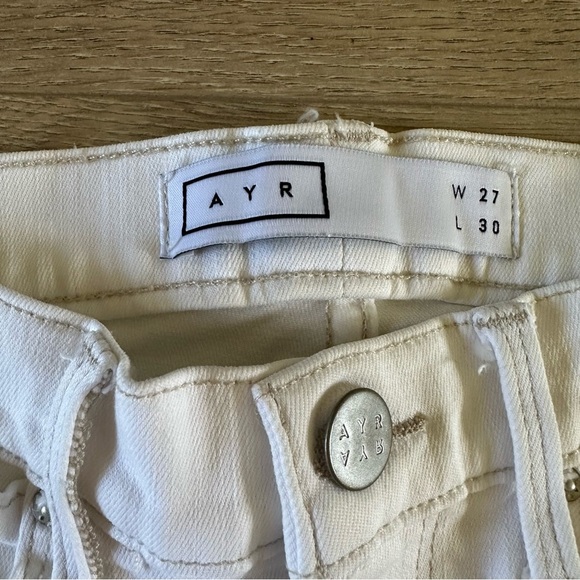 AYR Skinny White Jeans Distressed Style Sz 27 - Picture 4 of 7